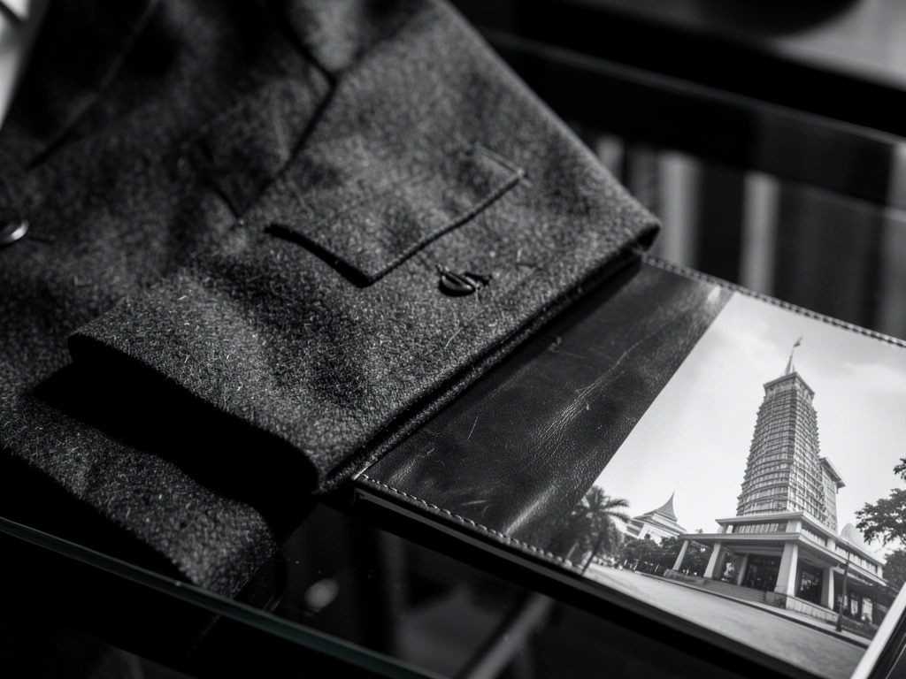 Detailed texture of a premium wool suit lapel