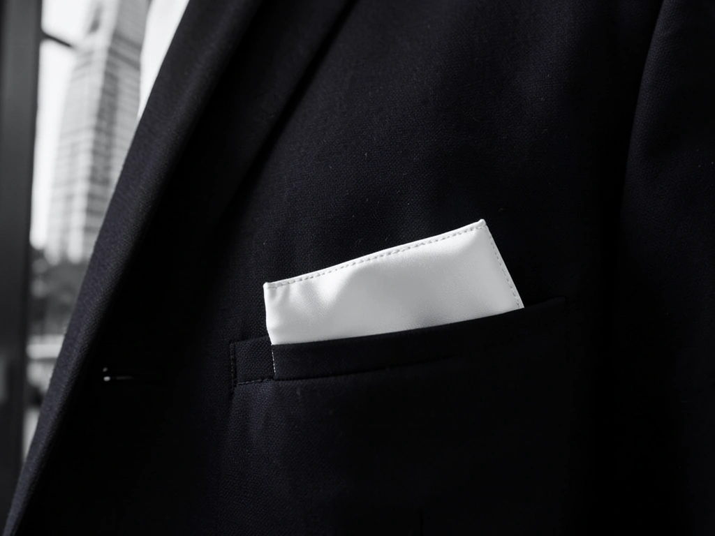 Understated pocket square and tailoring detail